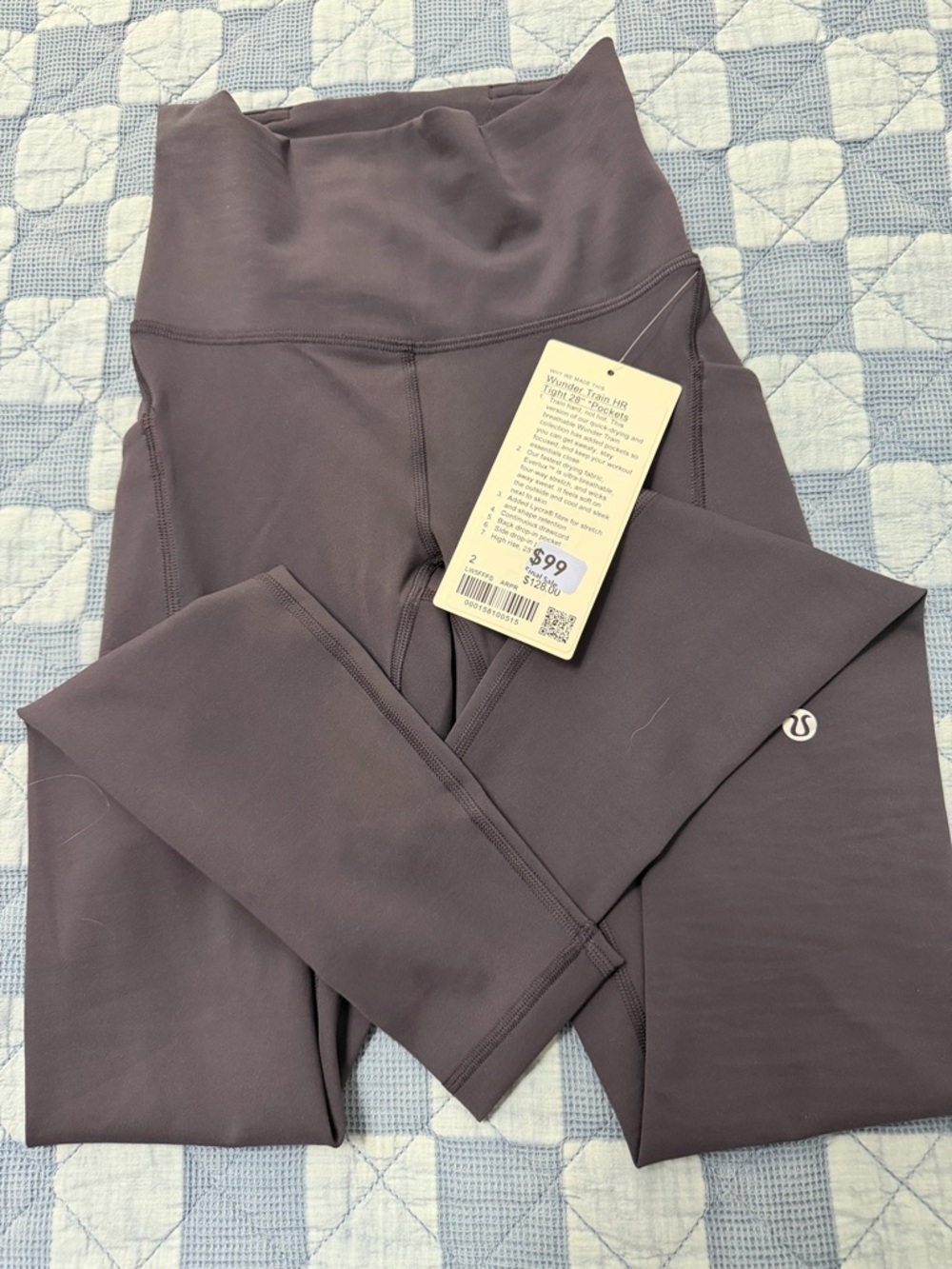 Lululemon athletic Wunder Train High Rise Tight, NWT 2, length 28” w/h pockets